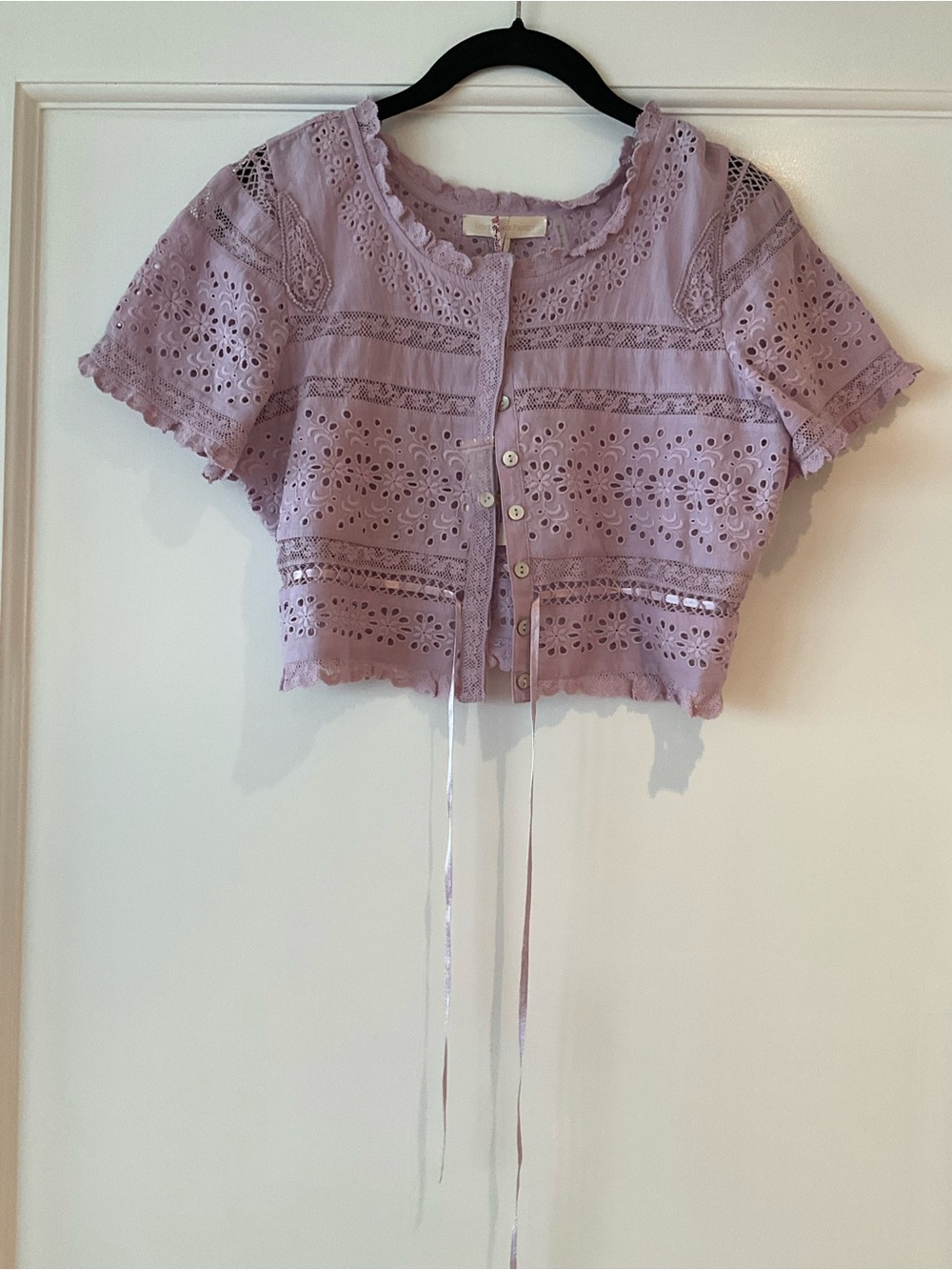 LoveShackFancy Farley embroidered cotton top